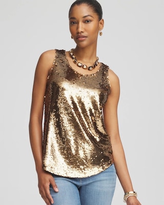Gold Sequin Tank | Chico's